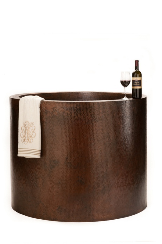 45" Hammered Copper Japanese Style Soaker Bathtub