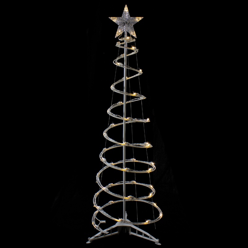 4ft LED Lighted Spiral Cone Tree Outdoor Christmas Decoration Warm White Lights