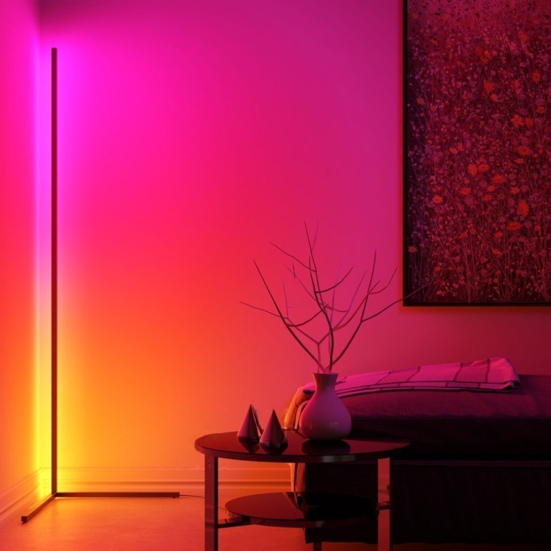 55" Modern Color Changing Corner Lamp With Remote