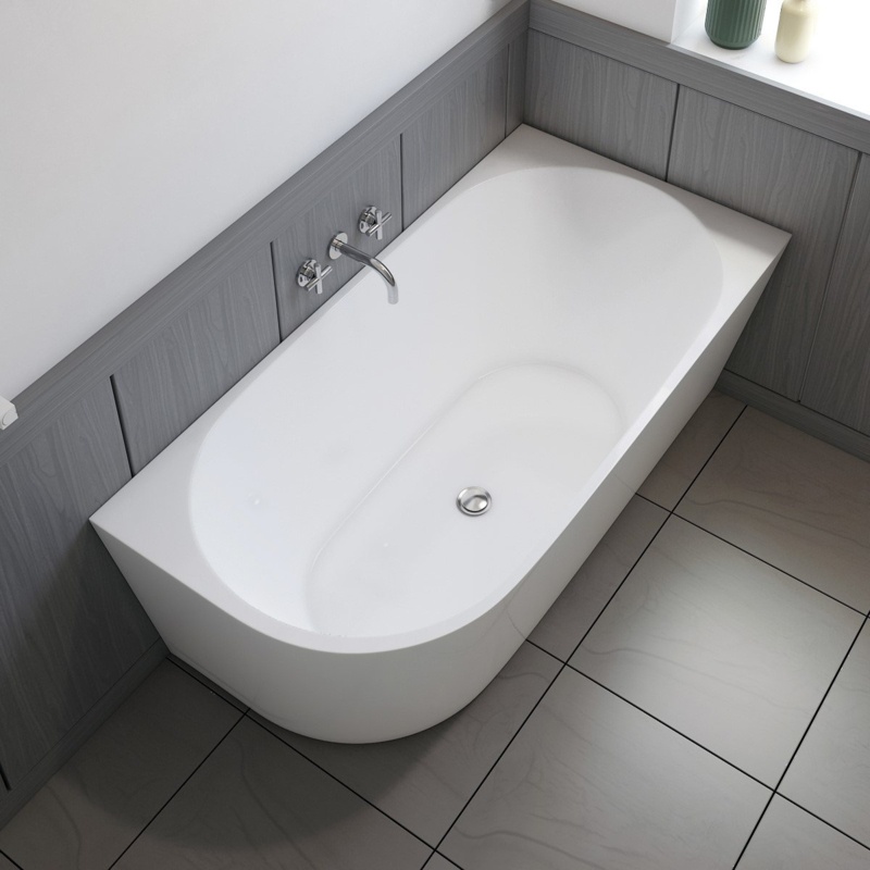 59'' x 29.5'' Corner Soaking Acrylic Bathtub