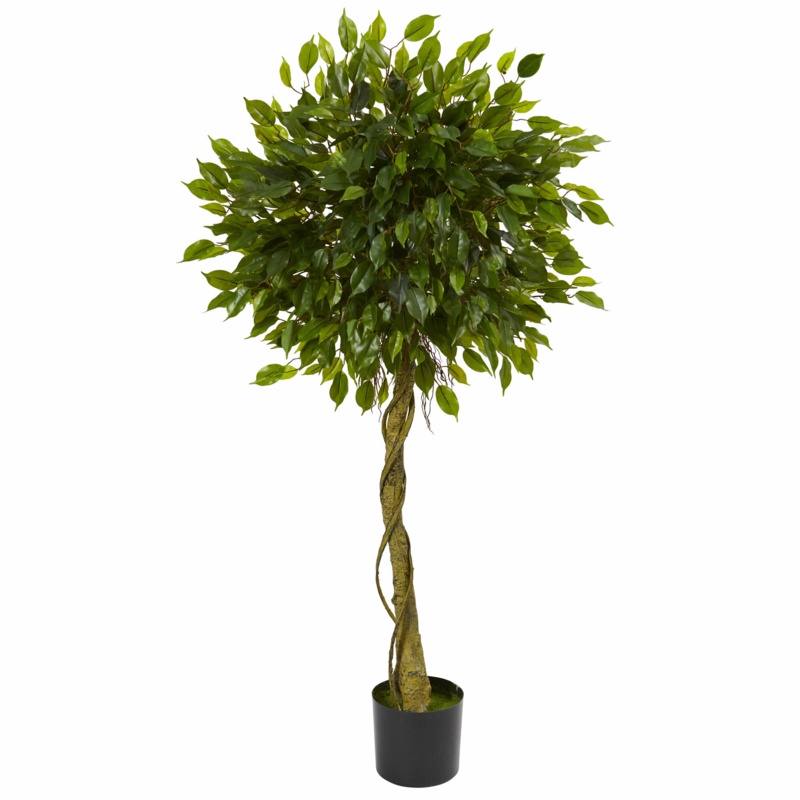 5ft. Ficus Artificial Topiary Tree, UV Resistant (Indoor/Outdoor)