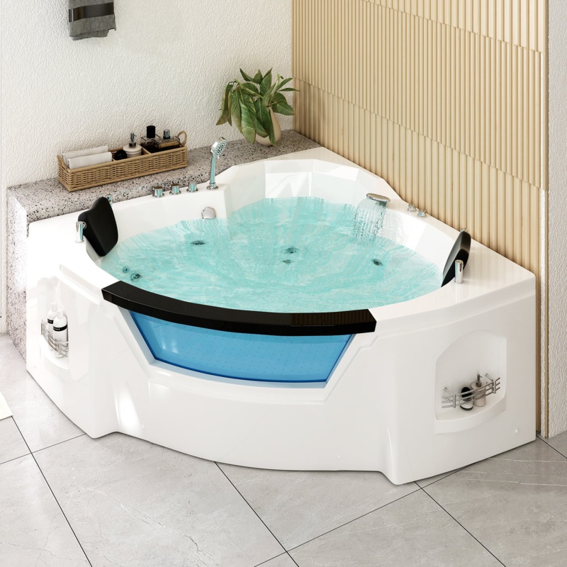 60.6'' x 24.4'' Freestanding Fiberglass Bathtub with Faucet