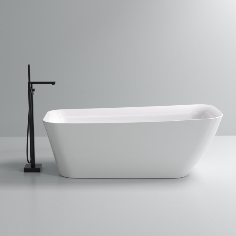 63" x 28" Single Slipper Freestanding Soaking Bathtub, Glossy White, Cupc Certified Acrylic Tub