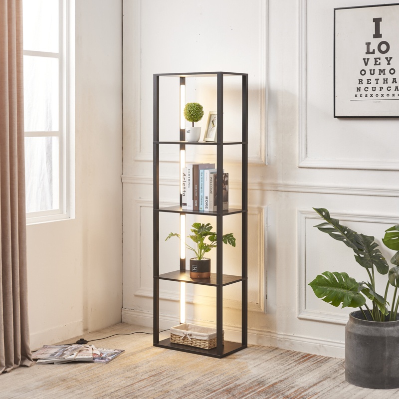 64" Fancy Plus Column Floor Lamp with Shelves and 3-in-1 Dimmable LED