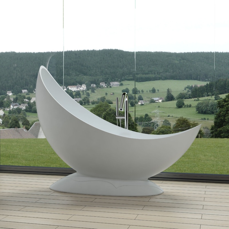 70.87'' x 70.87'' Freestanding Soaking Solid Surface Bathtub