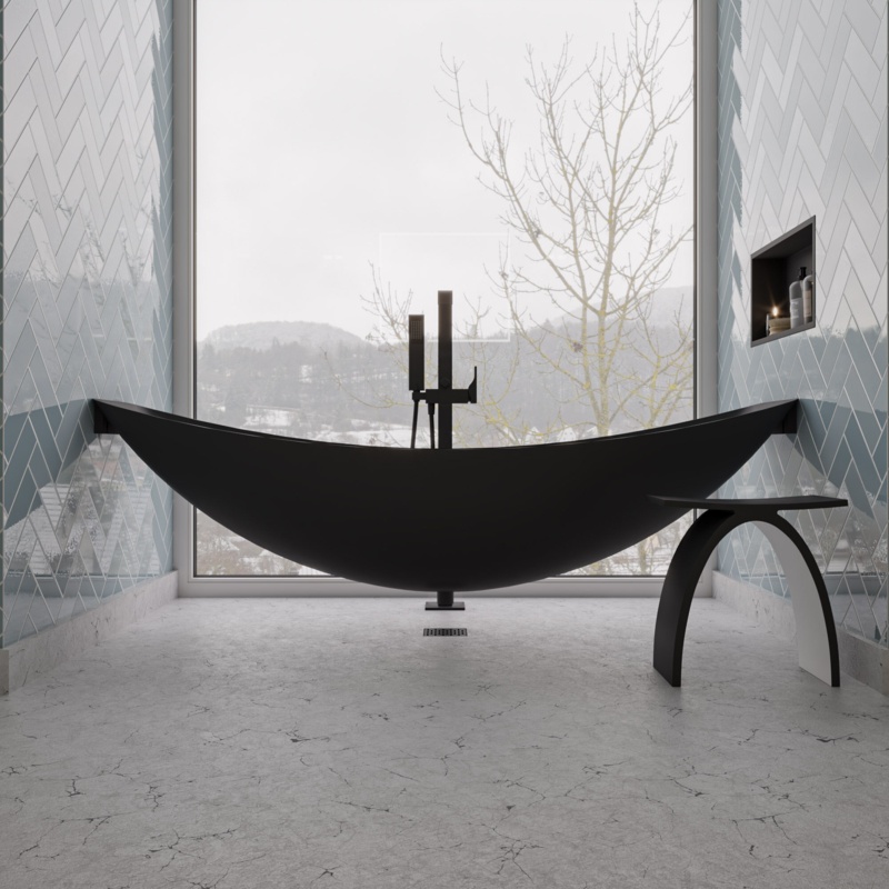 78.75'' x 33.5'' Wall Mounted Soaking Acrylic Bathtub