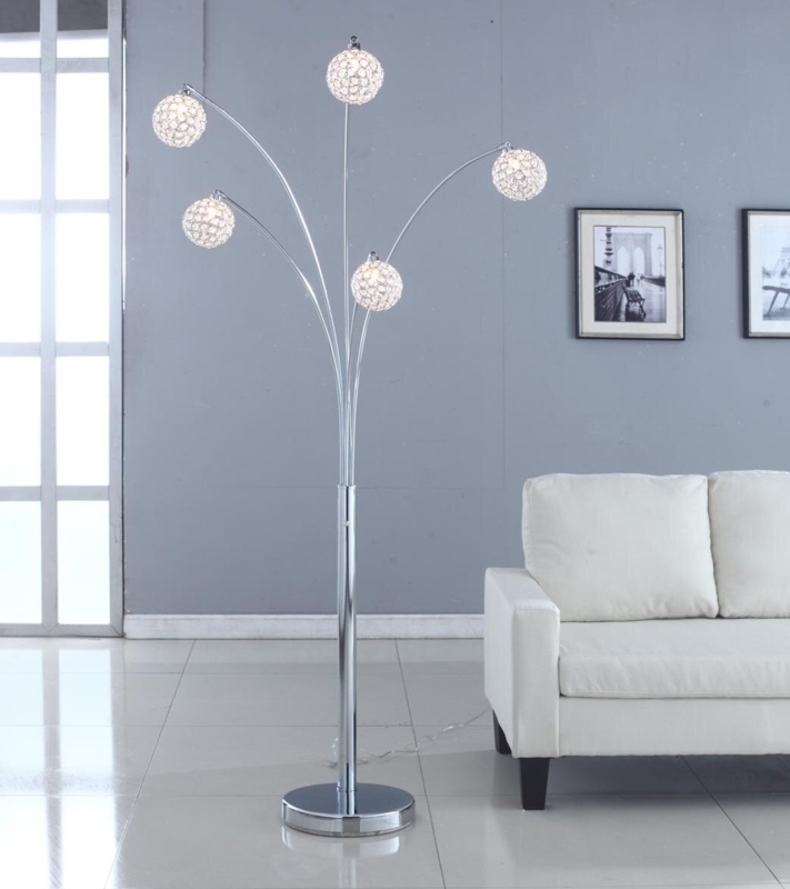 84'' Shiny Silver Tree Floor Lamp