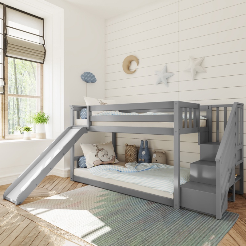 Aarica Kids Twin Over Twin Bunk Bed
