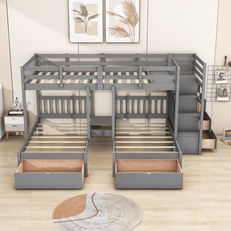 Aat Full Over Twin & Twin 7 Drawers Triple / Quad Bunk Bed by Isabelle & Max