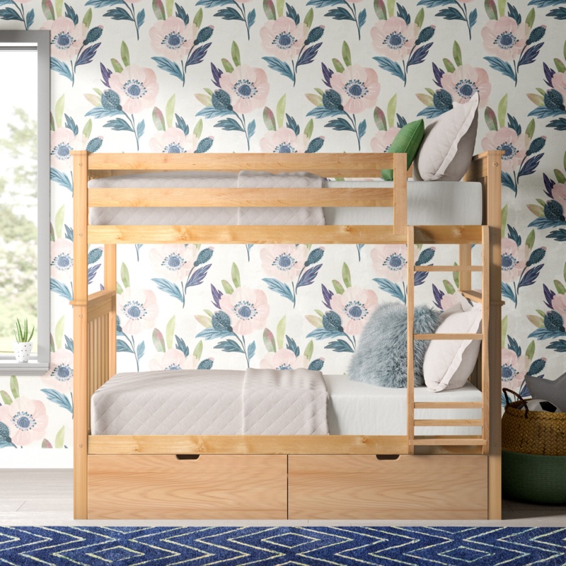 Absecon Kids Twin Over Twin Bunk Bed with Drawers