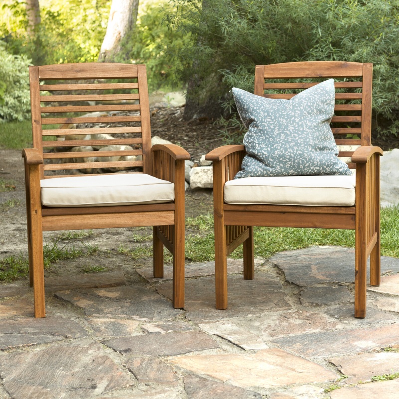 Acacia Outdoor Dining Armchair with Cushion