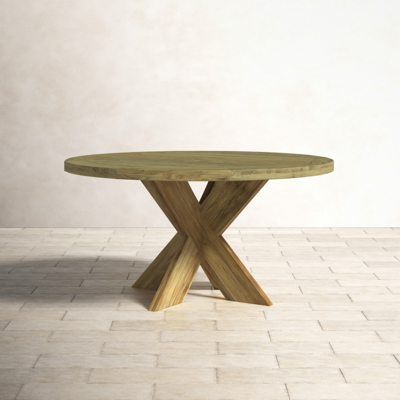 Academy Round Outdoor Dining Table in Solid Reclaimed Teak