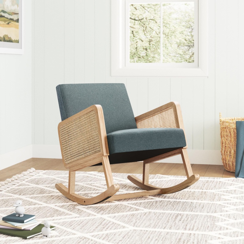 Adena Rocking Chair With Rattan Arms