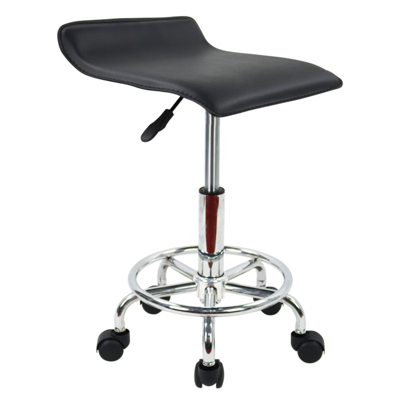 Adjustable Height Ergonomic Lab Stool with Footring Wheels