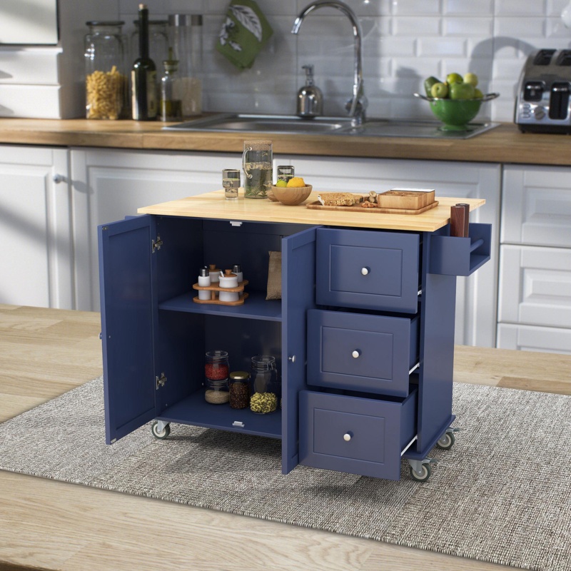 Alauni Solid Wood Kitchen Cart