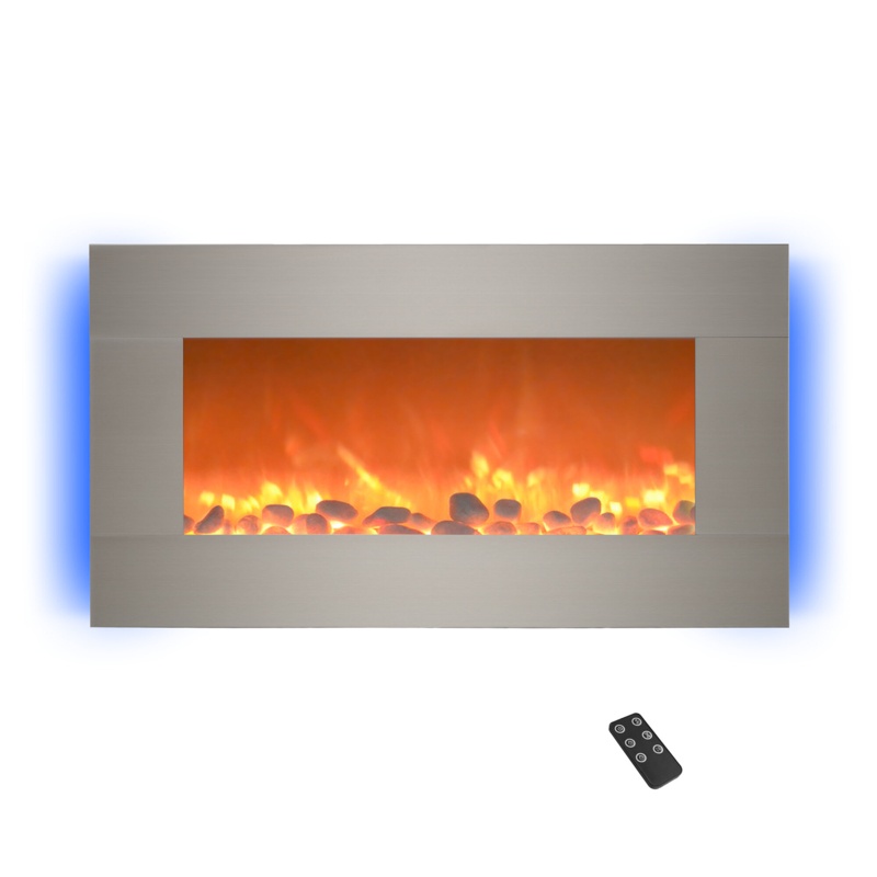 Albee 30-inch Wall Mounted Electric Fireplace with Remote