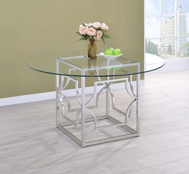 Alecto Round Glass Dining Table
