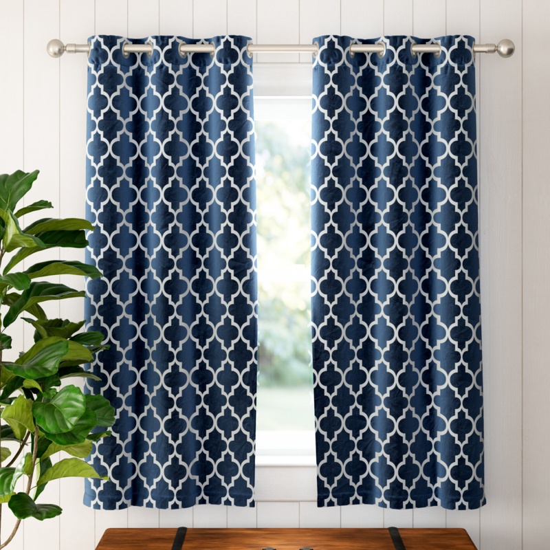 Alexuis Polyester Blackout Curtain Pair