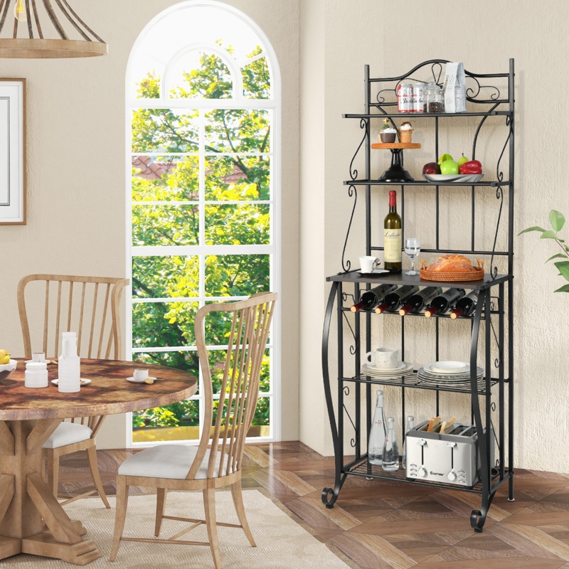 Alira 25'' Steel Standard Baker's Rack with Microwave Compatibility