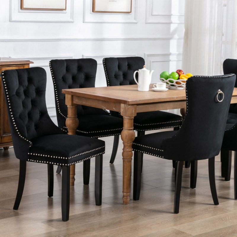 Allena Tufted Velvet Wing Back Parsons Chair