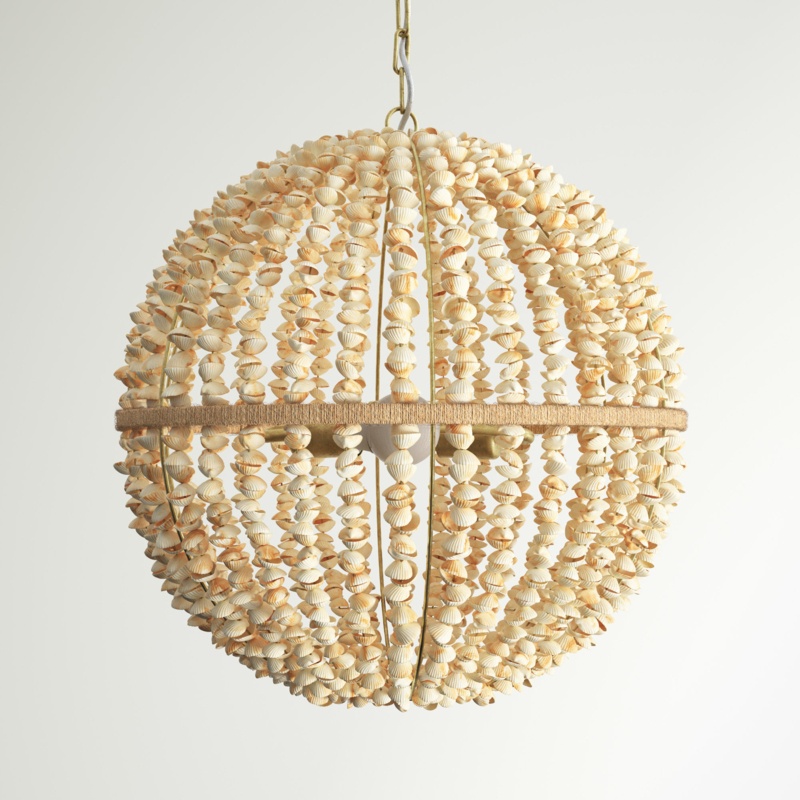 Aluma 2 - Light Shell / Capiz Globe Chandelier
