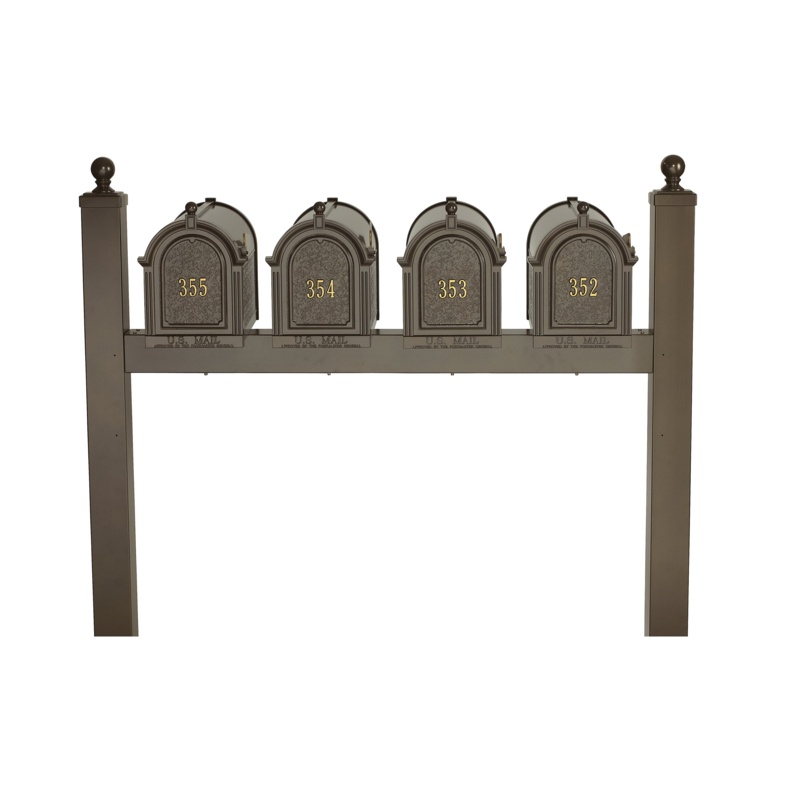 Aluminum Post Mounted Mailbox with Magnetic Closure