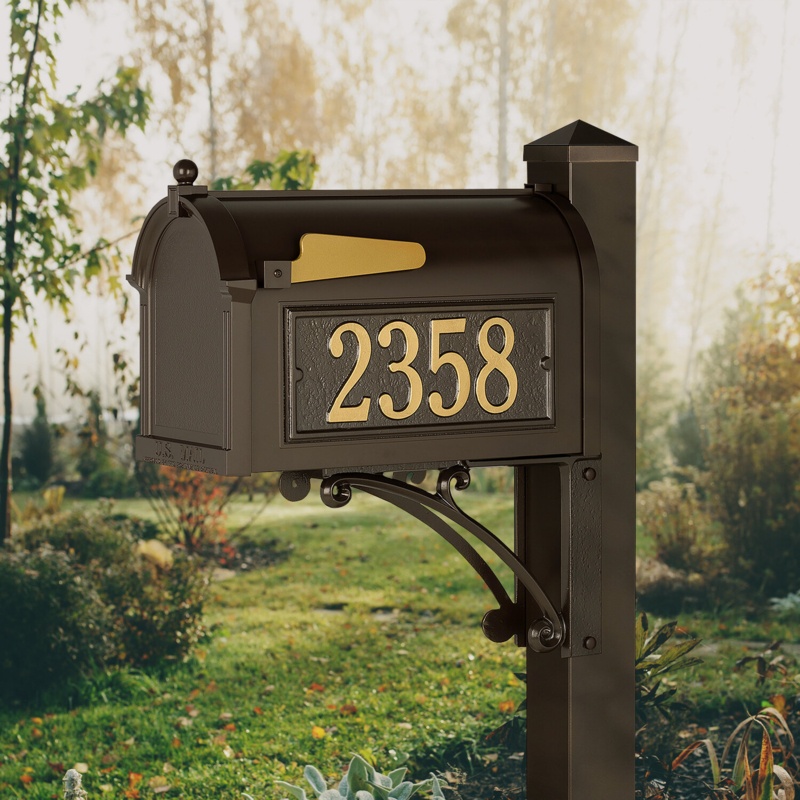 Aluminum Post Mounted Mailbox with Magnetic Closure