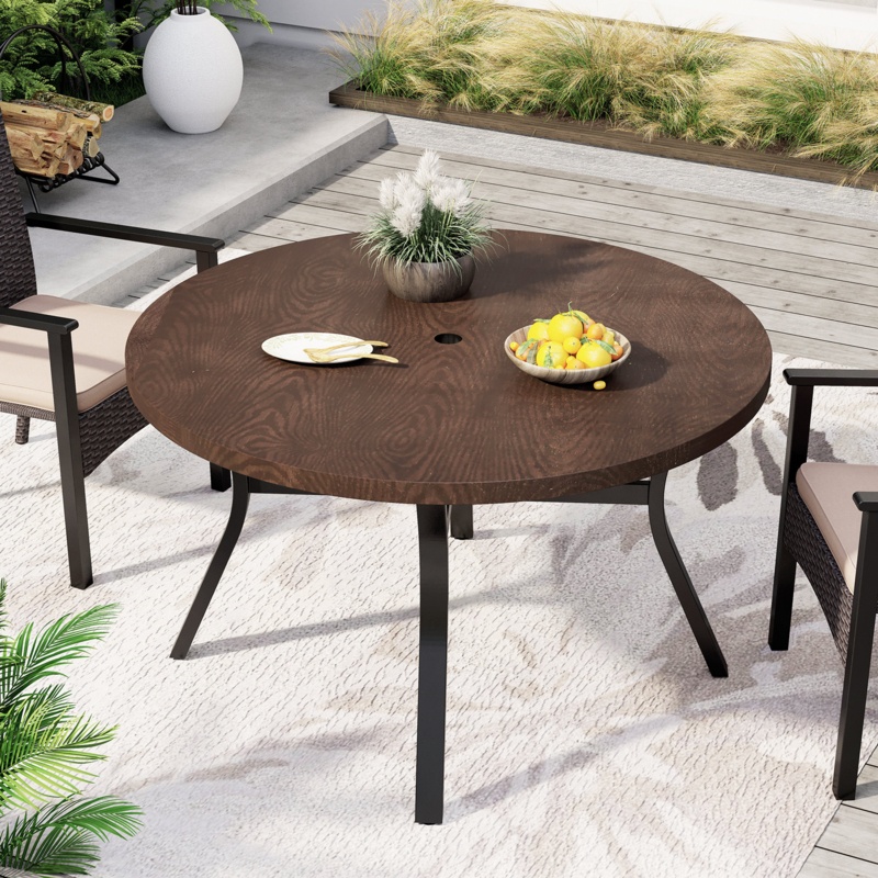 Alyah 44" Round Metal Outdoor Dining Table