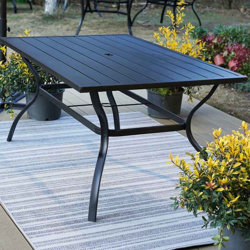 Alyah 6 - Person Rectangular Outdoor Dining Set with Cushions