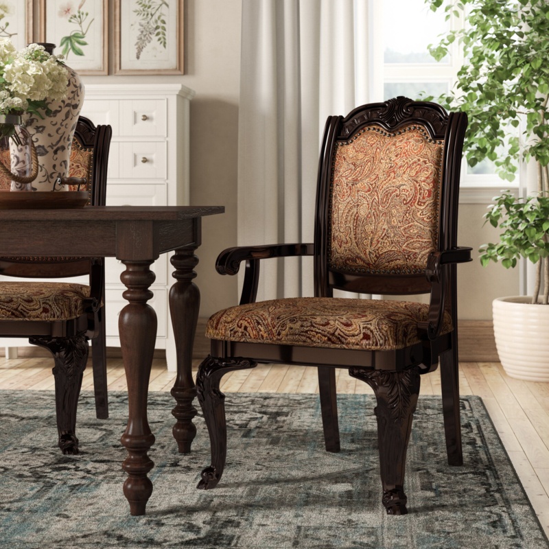 Amalah Fabric Solid Back Arm Chair