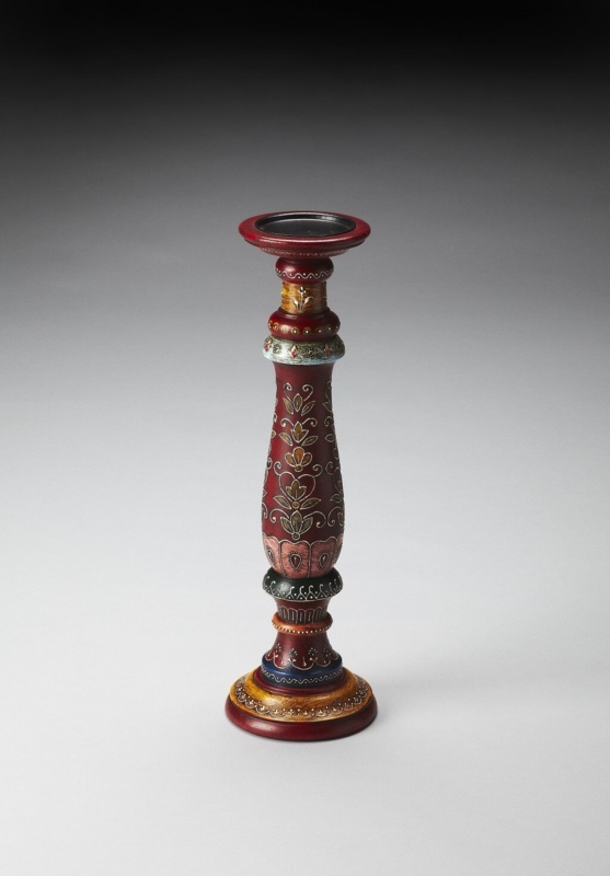 Amaron 18'' H Wood Tabletop Candlestick
