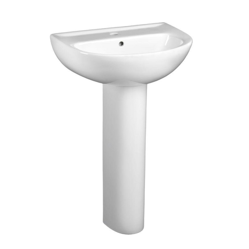 American Standard Evolution 27.63'' Tall Vitreous China Oval Pedestal Bathroom Sink with Overflow