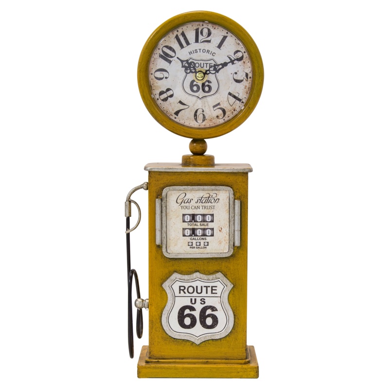 Analog Metal Quartz Tabletop Clock in Yellow