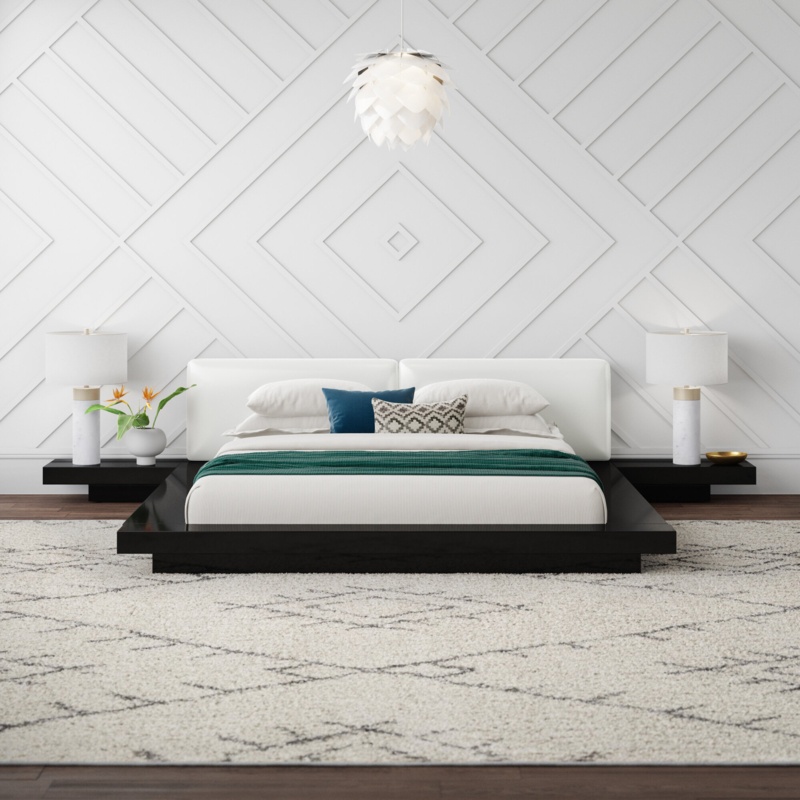 Andzela Vegan Leather Platform Bed