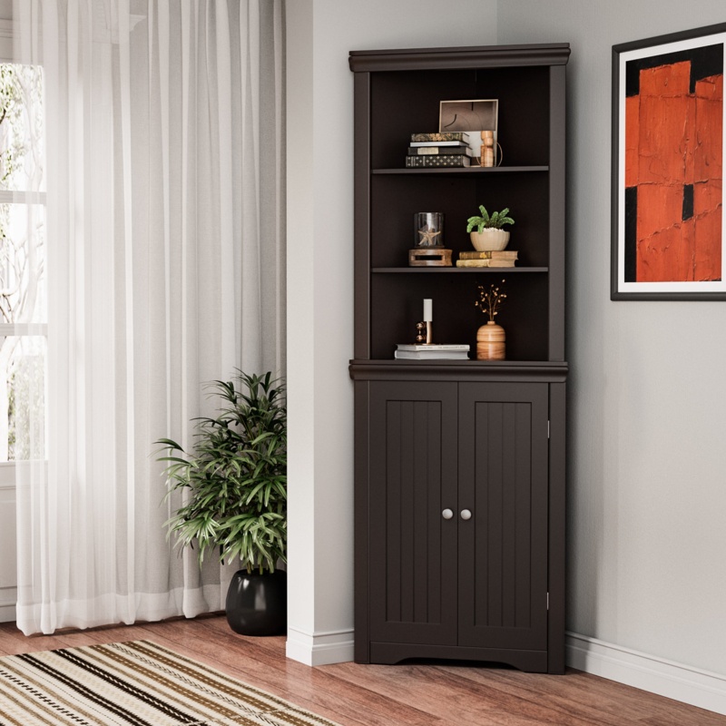 Anest 62.2" H x 24.4" W Corner Bookcase
