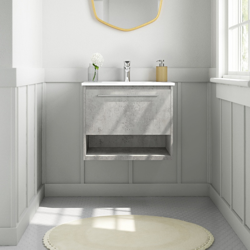 Anspach 24'' Single Bathroom Vanity with Engineered Marble Top