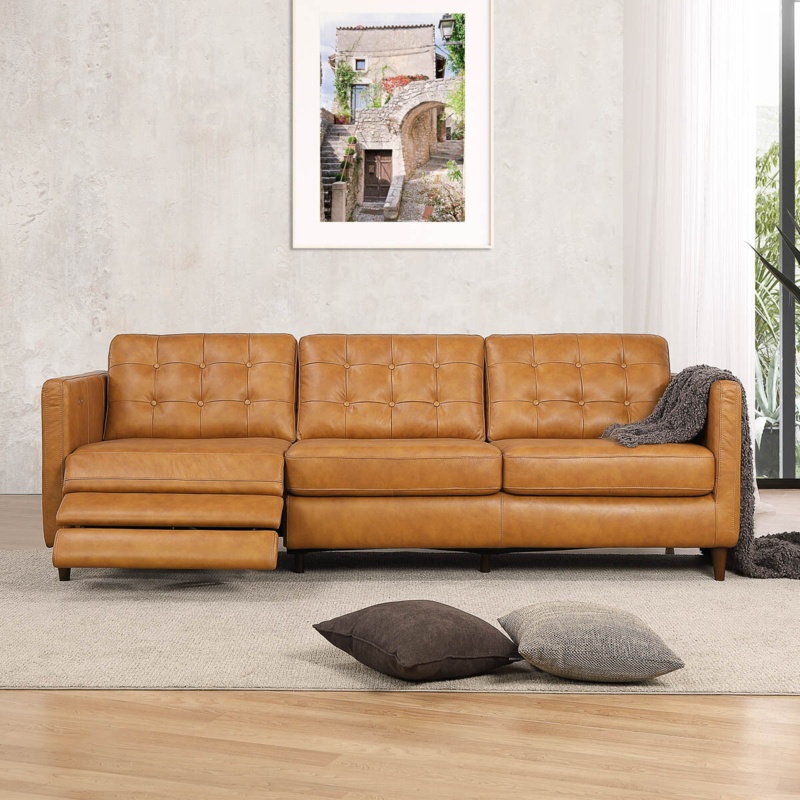 Anteria 93" Power Inclining Genuine Leather Sofa