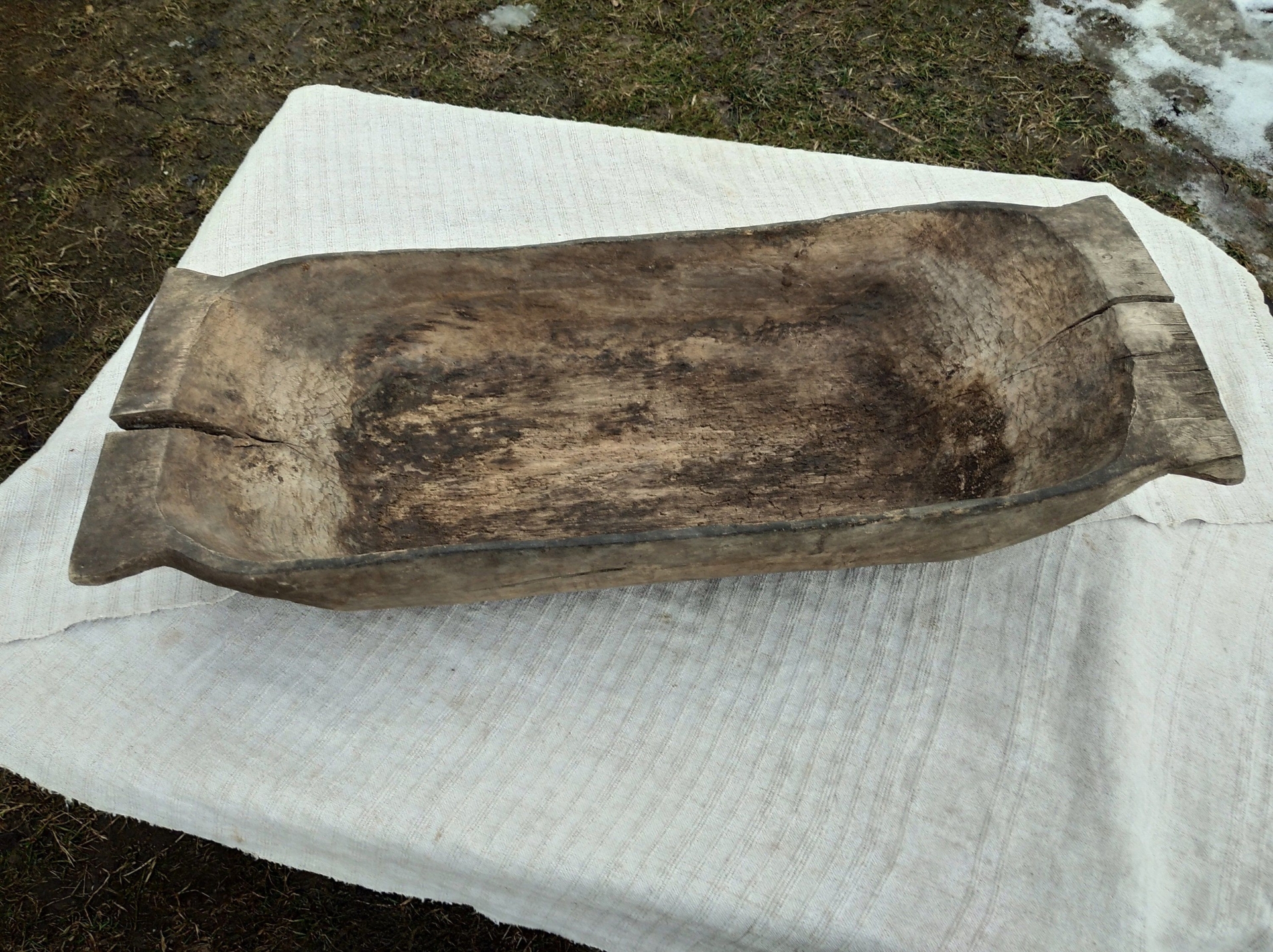 Antique wooden bowl Large bowl Country wood dough bowl Primitives rustic home decor Hand carved bowl Gift idea Antique table centerpiece