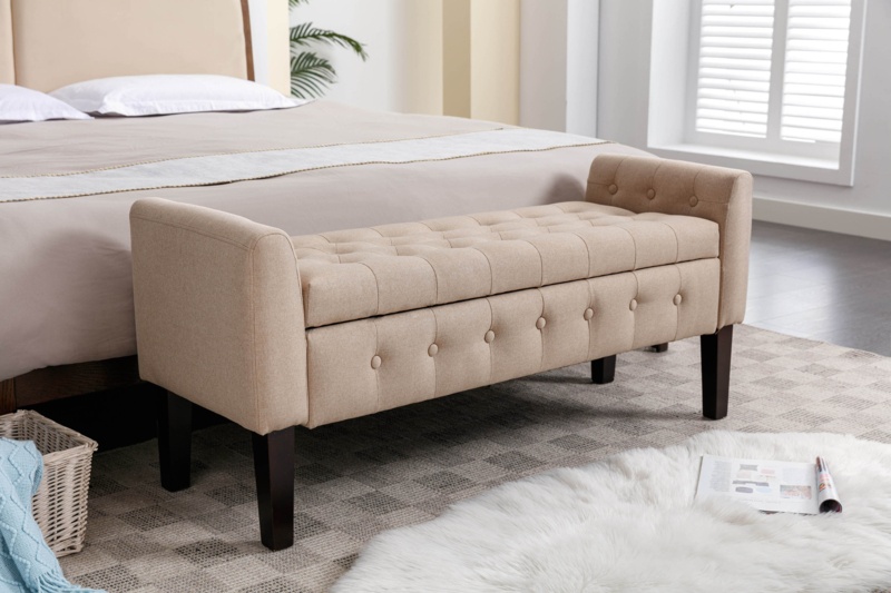 Anvee Polyester Blend Upholstered Storage Bench