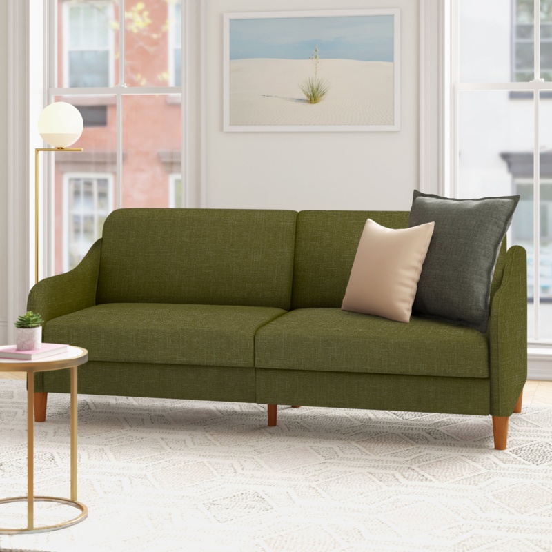 Aria 77" Round Arm Convertible Sofa