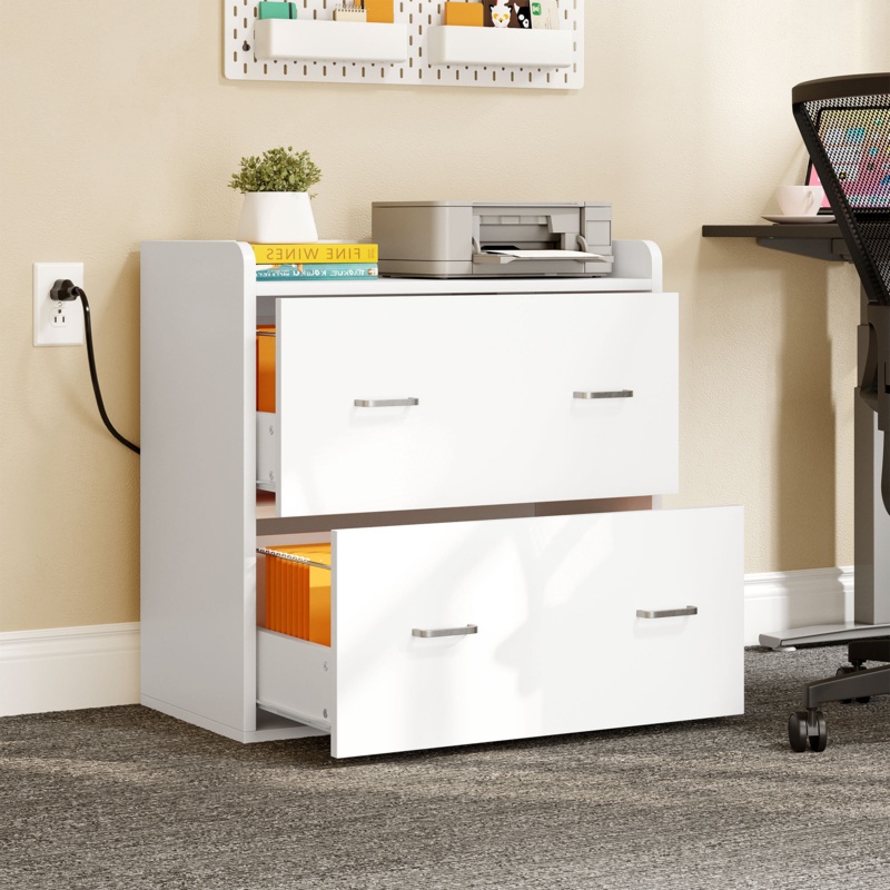 Armsted 31.5"W 2-Drawer Lateral File Cabinet with Open Shelf