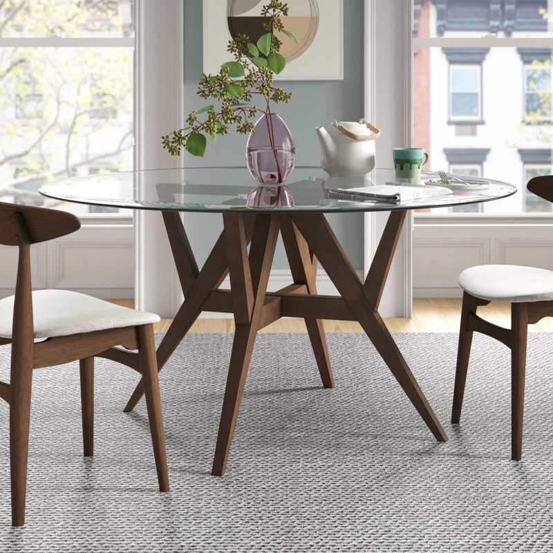 Ashyla Round Glass Dining Table