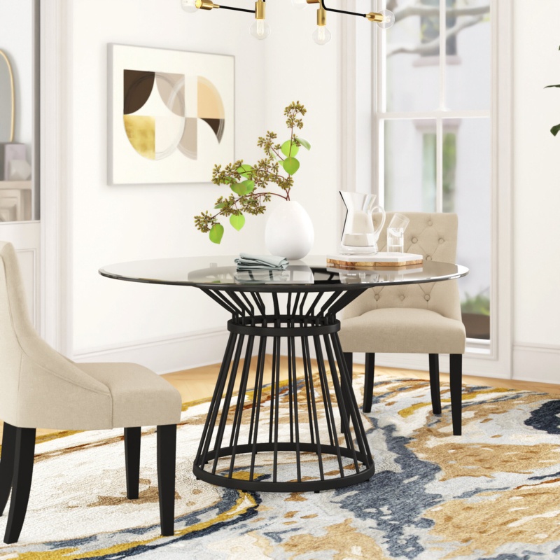 Ashyla Round Glass Dining Table
