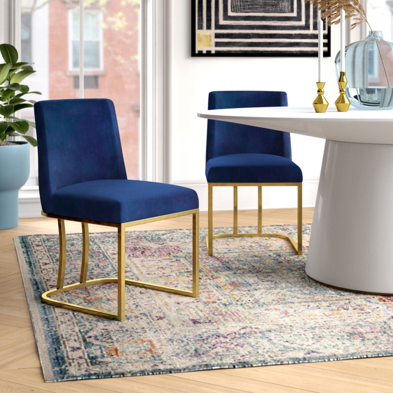 Aurelindo Velvet Solid Back Side Chair