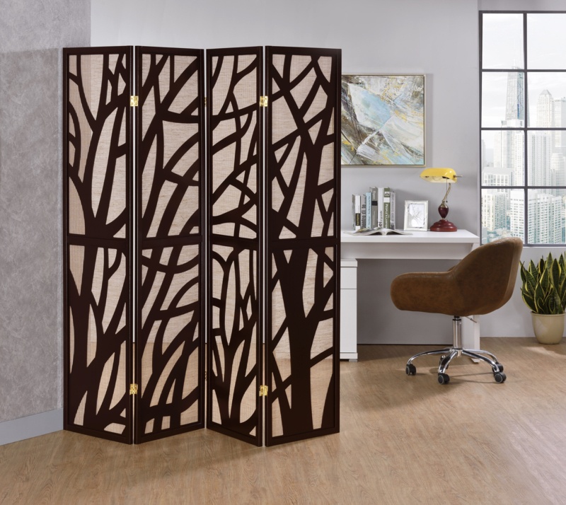 Austine 69'' W x 70.5'' H 4 - Panel Solid Wood Folding Room Divider