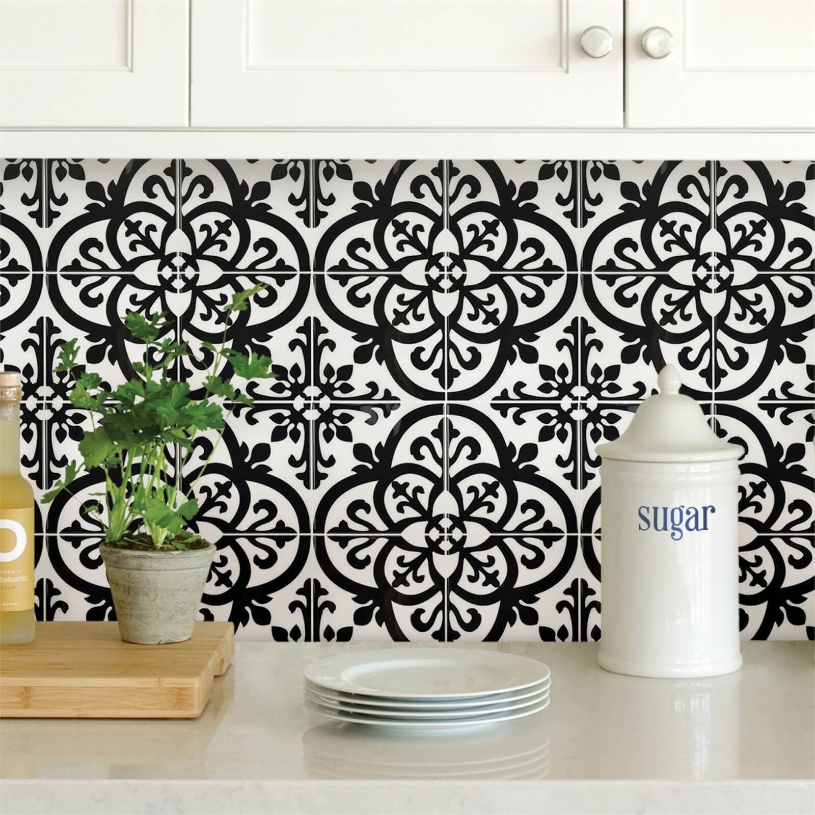 Avignon Peel & Stick Self Adhesive Wall Tiles Black