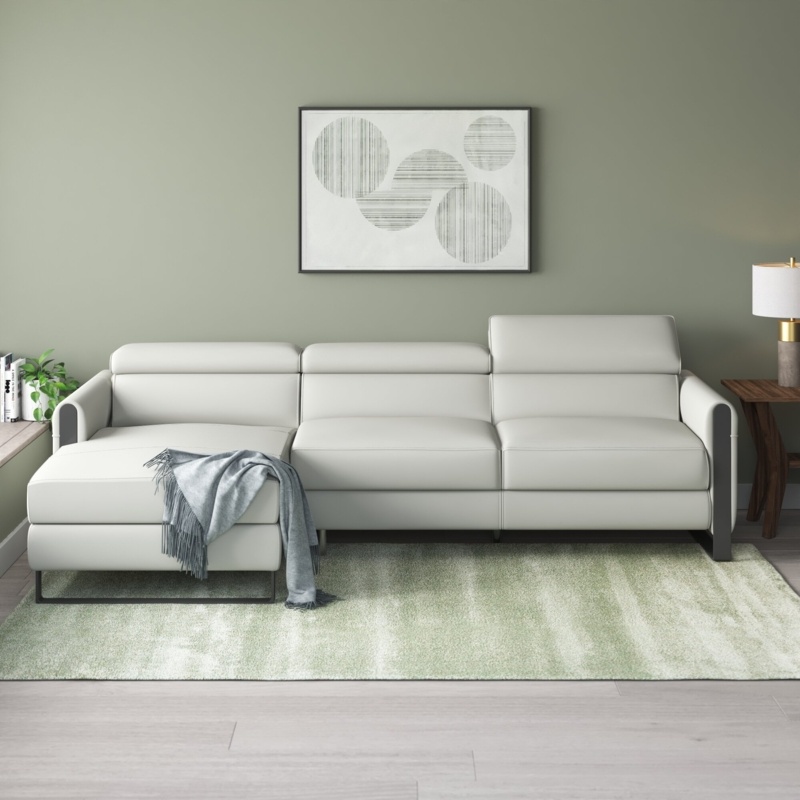 Baccam Leather Power Reclining Sectional