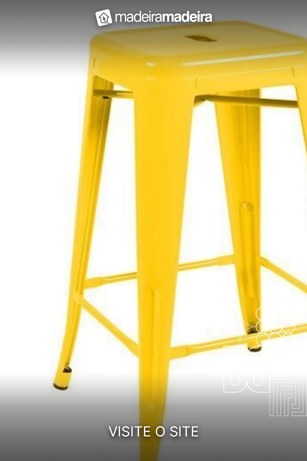 Banqueta Berlim Alta Amarelo