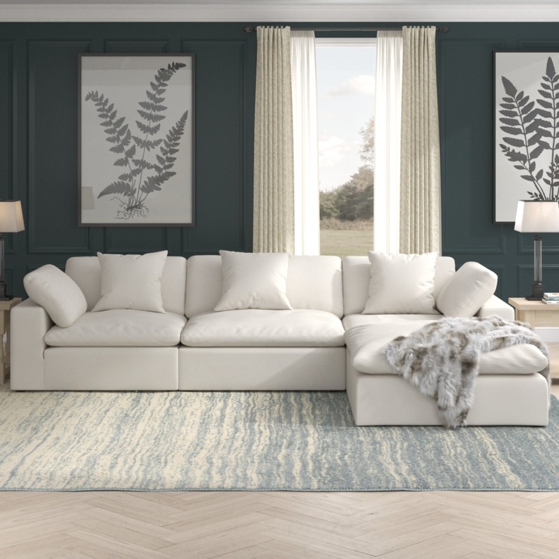 Barboza 4 - Piece Upholstered Sectional Featuring Stain Resistant LiveSmart Fabric