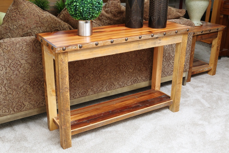 Barnwood Concealed Sofa Table